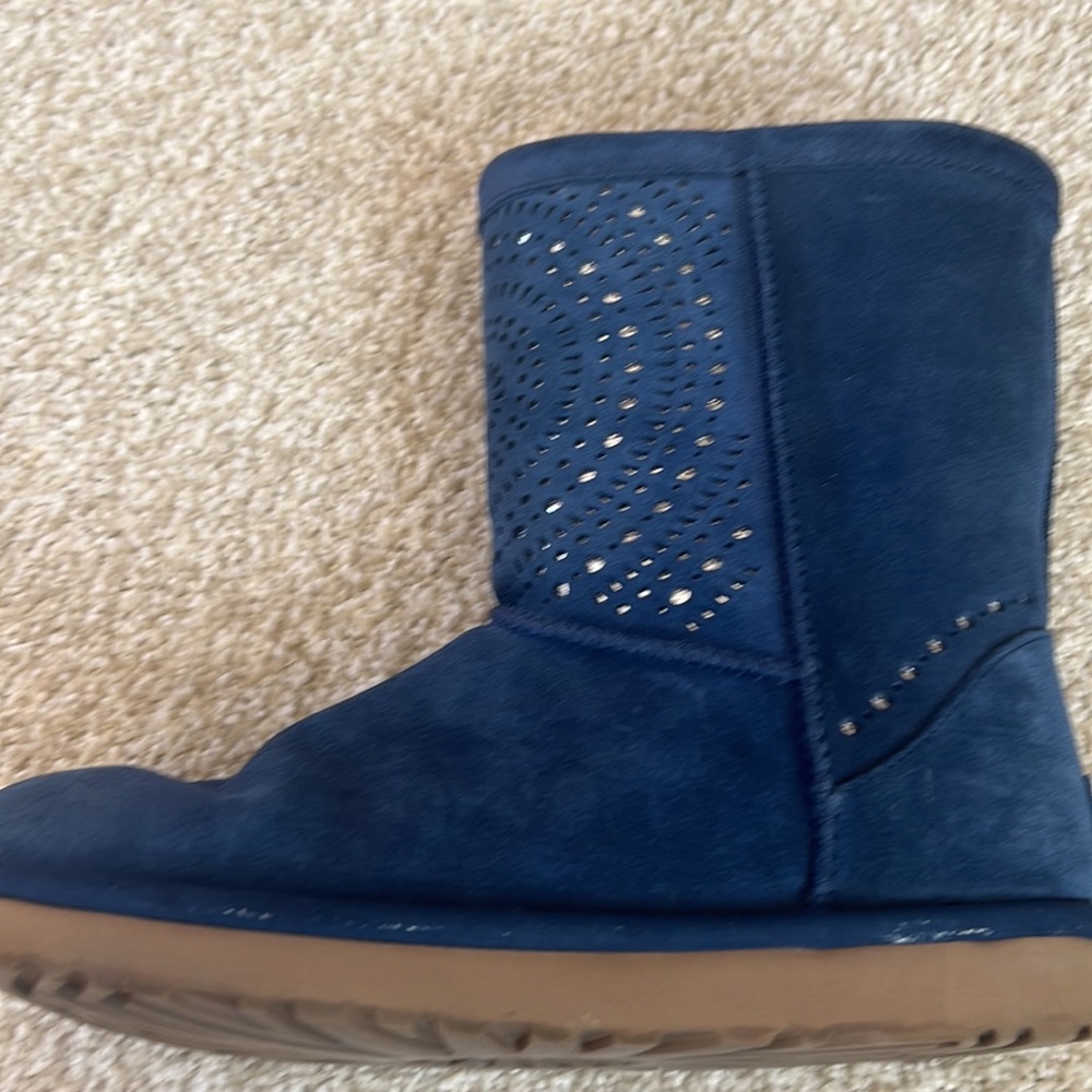 UGG Blue Suede Boots with Studded Design - Picture 9 of 9